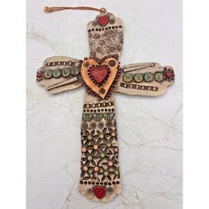 New Creative Resin Cross Embellished Inspirational Heart Love Hope Christian 12"
